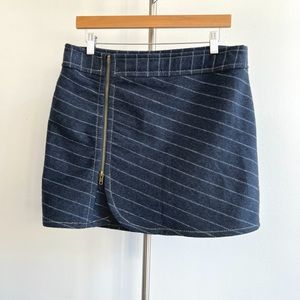 Purnell Blue Gray Striped Wool Blend Mini Skirt Size 8/29